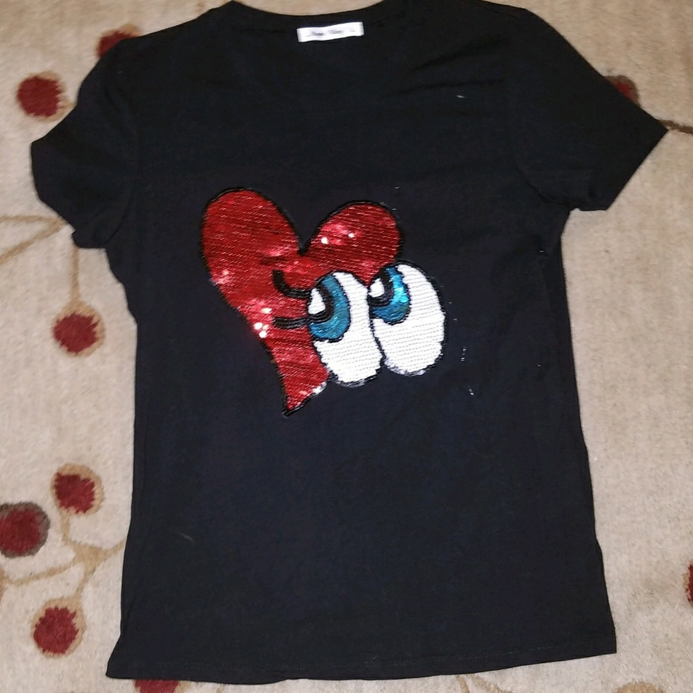 Black sequin t shirt